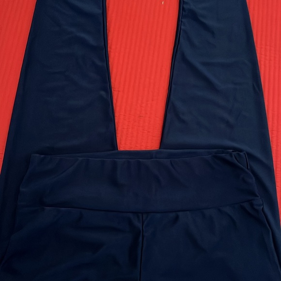 Shiny royal blue stretch tights - Picture 3 of 3